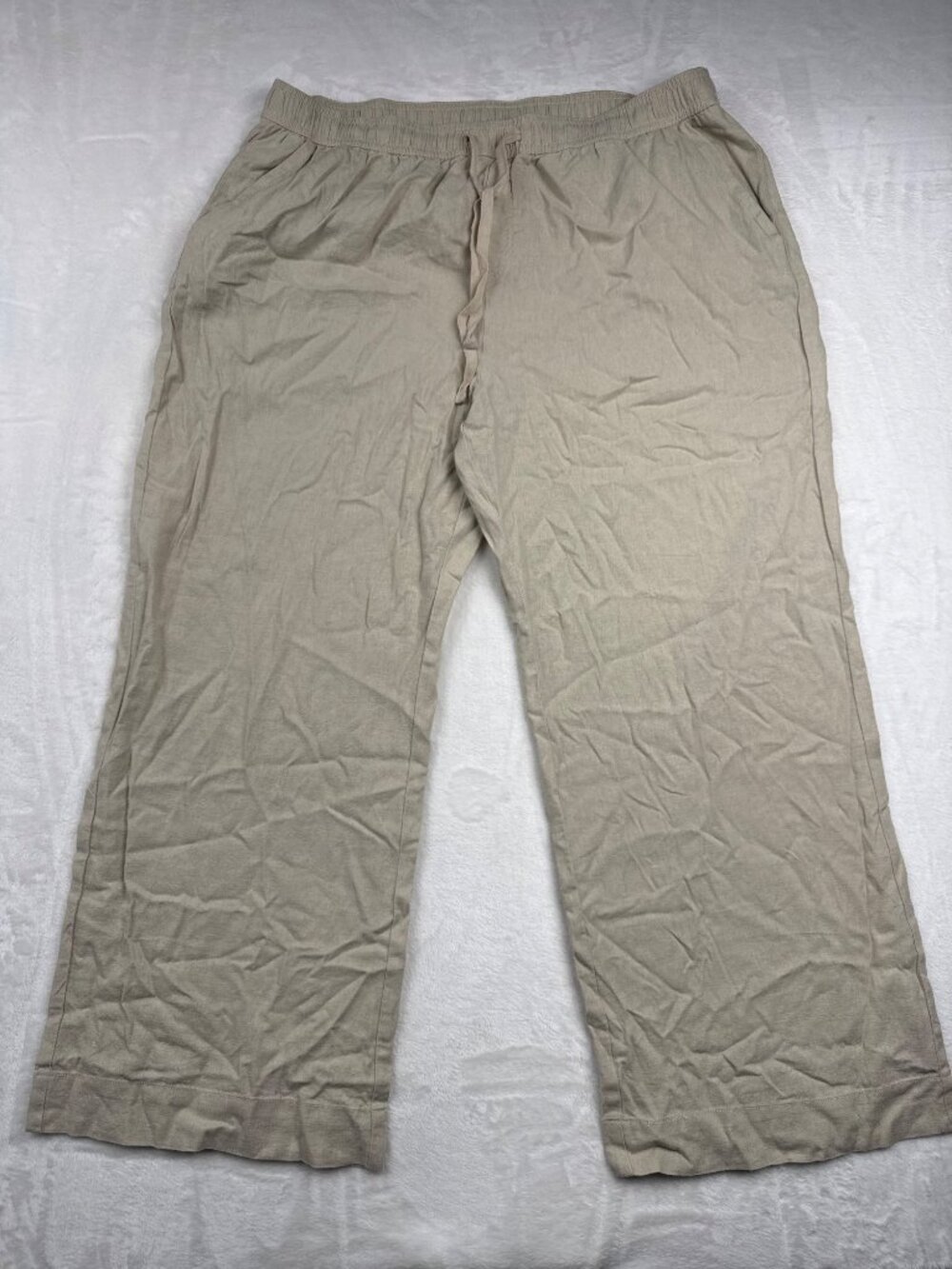 Blanknyc Womens Beige Straight-Leg Pants Size 12 Cotton Blend
